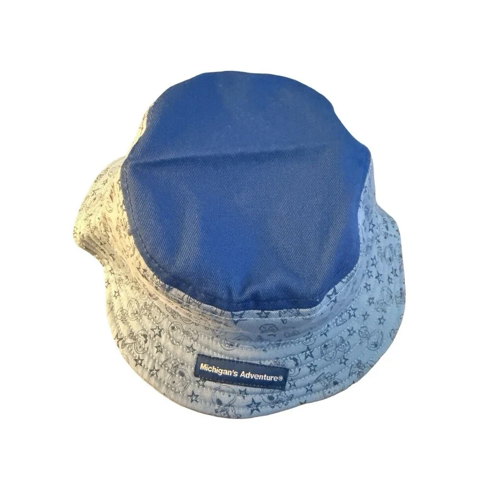 Snoopy Bucket Hat Michigan’s Adventure Cedar Fair Peanuts Toddler Blue Hat New